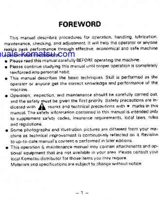D155A-2(JPN) S/N 51505-52324 Operation manual (English)