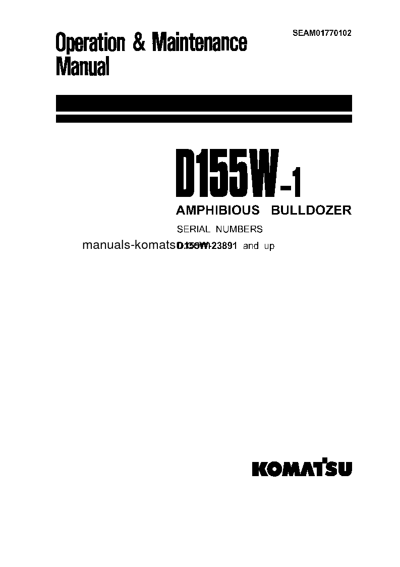 D155W-1(JPN) S/N 23891-UP Operation manual (English)