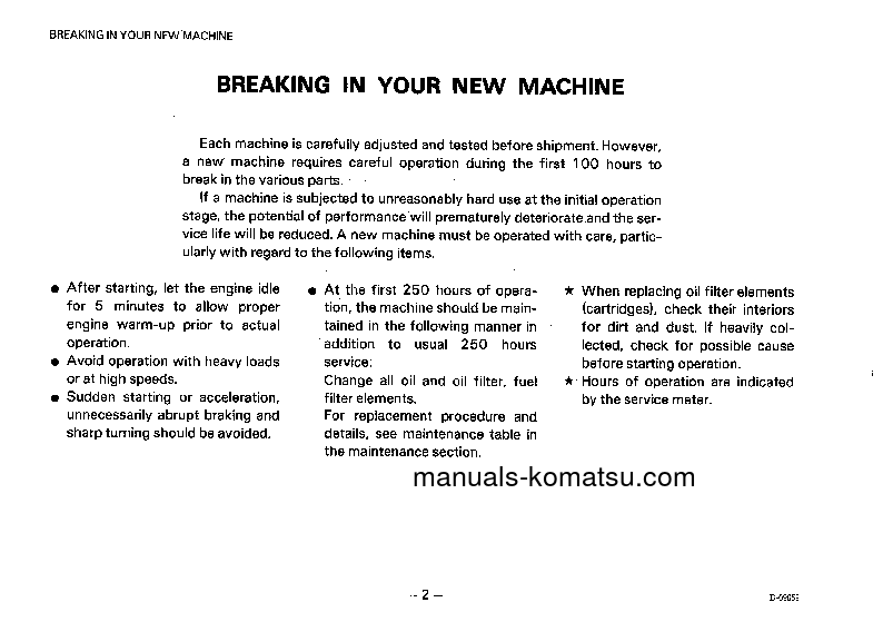 Protected: D155S-1(JPN) S/N 1184-UP Operation manual (English)