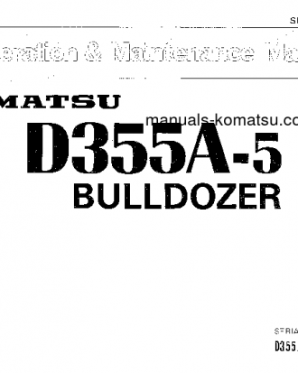 D355A-5(JPN) S/N 12622-UP Operation manual (English)
