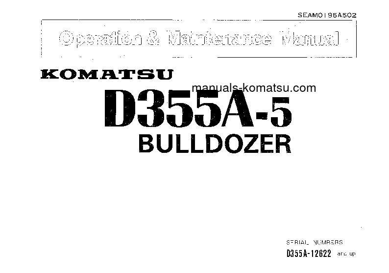 D355A-5(JPN) S/N 12622-UP Operation manual (English)
