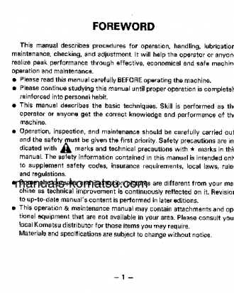 D355A-5(JPN) S/N 12622-UP Operation manual (English)
