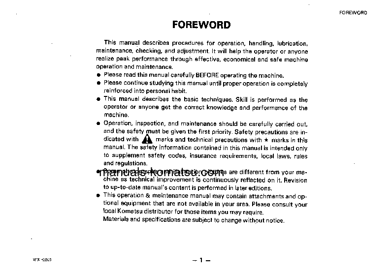 Protected: D355A-5(JPN) S/N 12622-UP Operation manual (English)