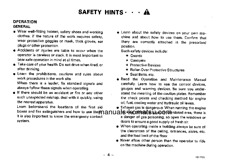Protected: D355A-5(JPN) S/N 12622-UP Operation manual (English)