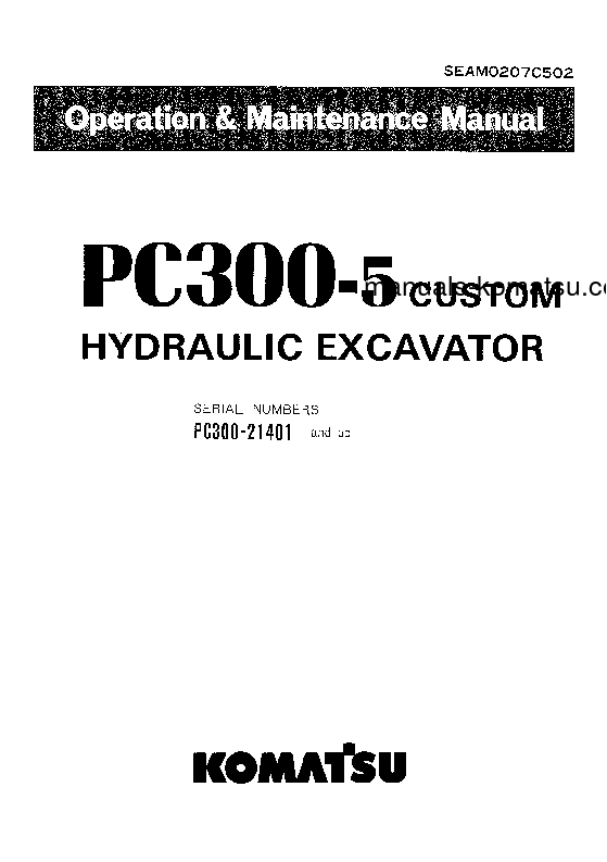 PC300-5(JPN)-CUSTOM S/N 21401-UP Operation manual (English)