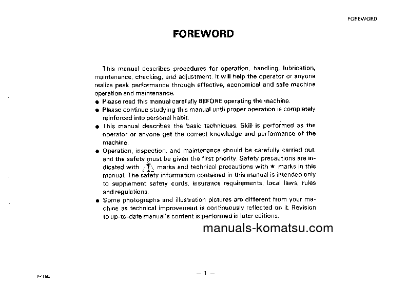 Protected: PC10-5(JPN) S/N 10201-10300 Operation manual (English)