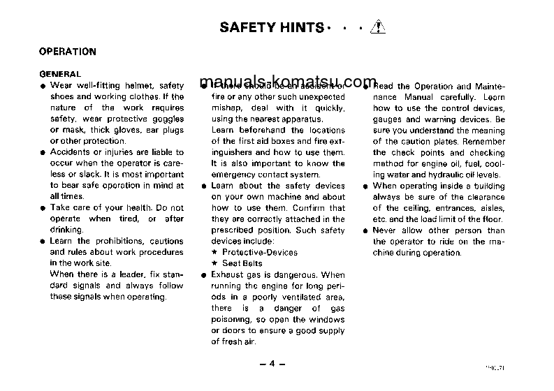Protected: PC10-5(JPN) S/N 10201-10300 Operation manual (English)