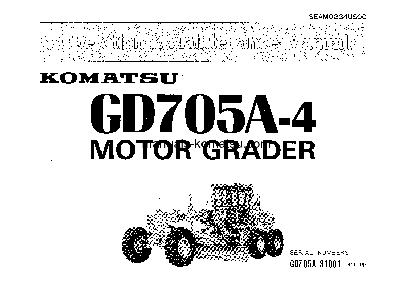 GD705A-4(JPN)-FOR USA S/N 31001-UP Operation manual (English)