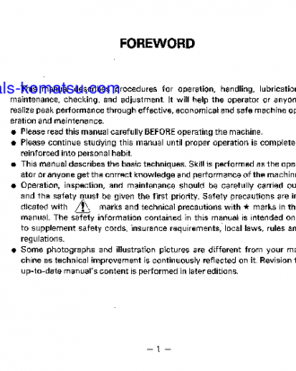 GD705A-4(JPN)-FOR USA S/N 31001-UP Operation manual (English)