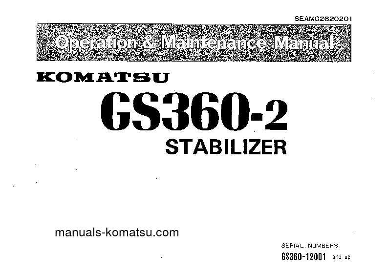 GS360-2(JPN) S/N 12001-UP Operation manual (English)