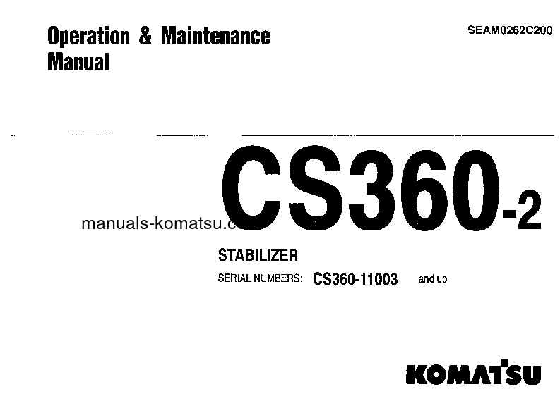 CS360-2(JPN) S/N 11003-UP Operation manual (English)