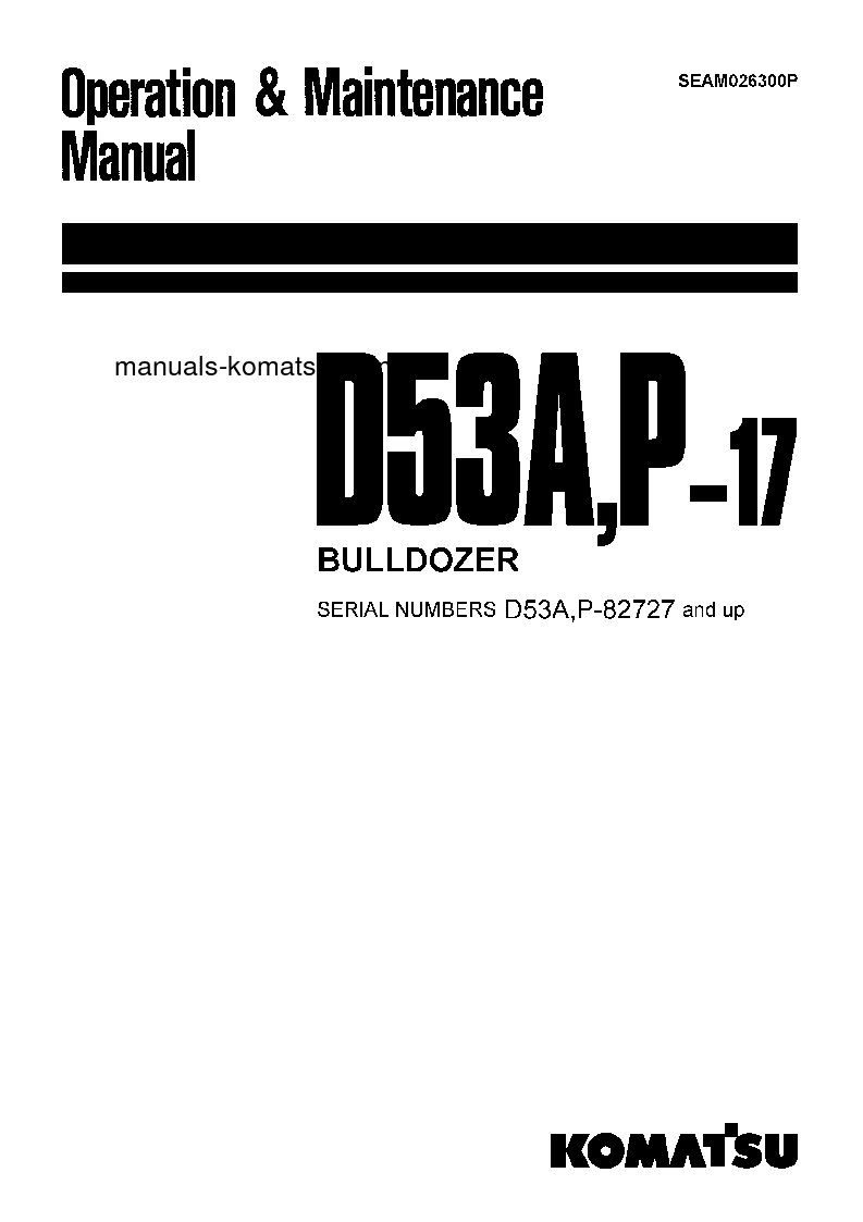 D53P-17(JPN) S/N 82727-UP Operation manual (English)
