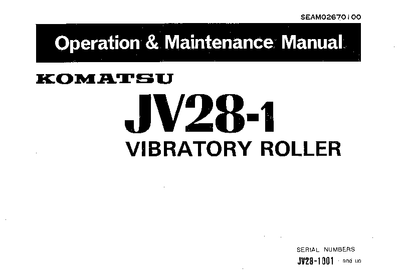 JV28-1(JPN) S/N 1001-UP Operation manual (English)