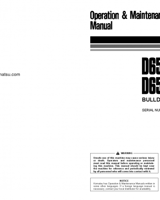 D65EX-12(JPN) S/N 65209-UP Operation manual (English)