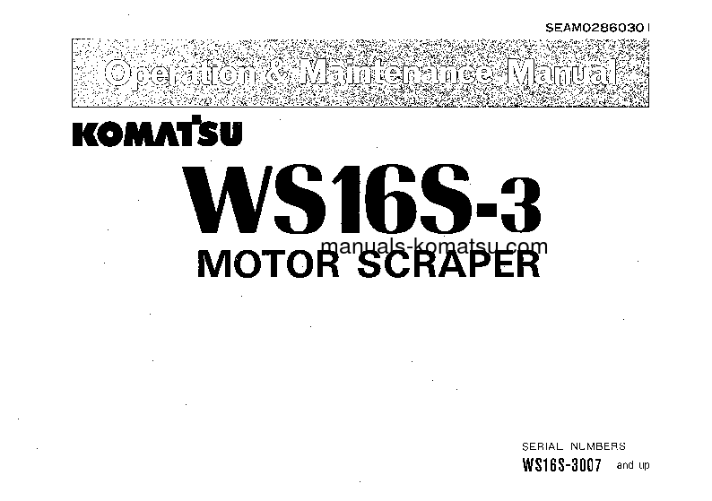 WS16S-3(JPN) S/N 3007-UP Operation manual (English)