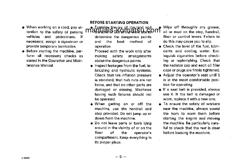 Protected: GD725A-1(JPN) S/N 50001-UP Operation manual (English)