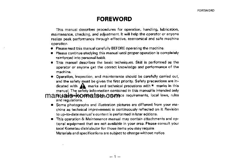 Protected: GD313A-1(JPN) S/N 30001-UP Operation manual (English)