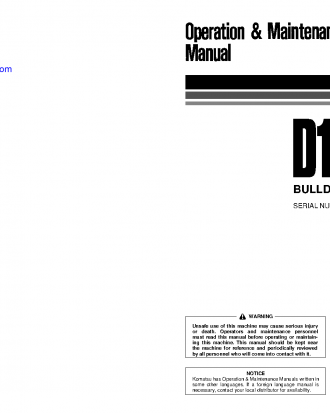 D155A-5(JPN) S/N 65137-65138 Operation manual (English)