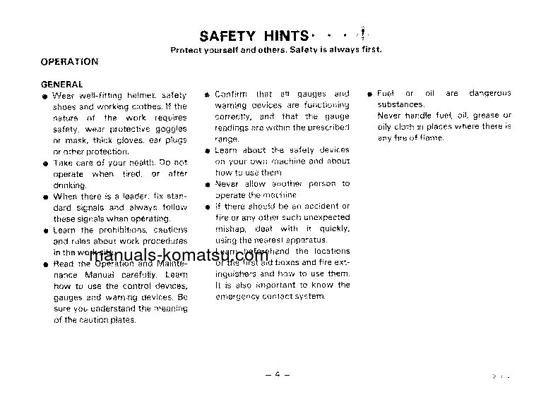 Protected: WA70-1(JPN) S/N 10001-12000 Operation manual (English)