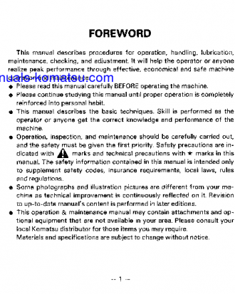WA150-1(JPN) S/N 20001-UP Operation manual (English)
