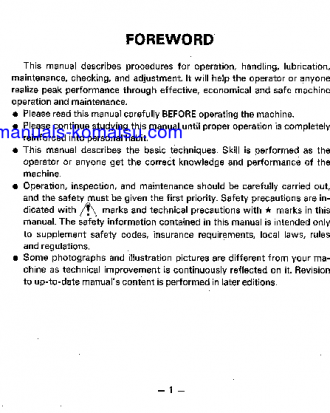 WA200-1(JPN) S/N 10001-20000 Operation manual (English)