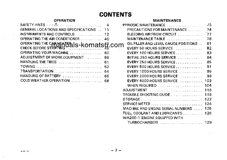 Protected: WA200-1(JPN) S/N 10001-20000 Operation manual (English)