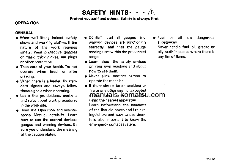 Protected: WA200-1(JPN) S/N 10001-20000 Operation manual (English)