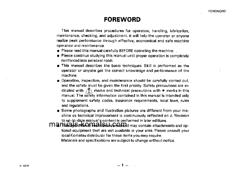 Protected: WA300-1(JPN)-C SPEC S/N 10001-UP Operation manual (English)