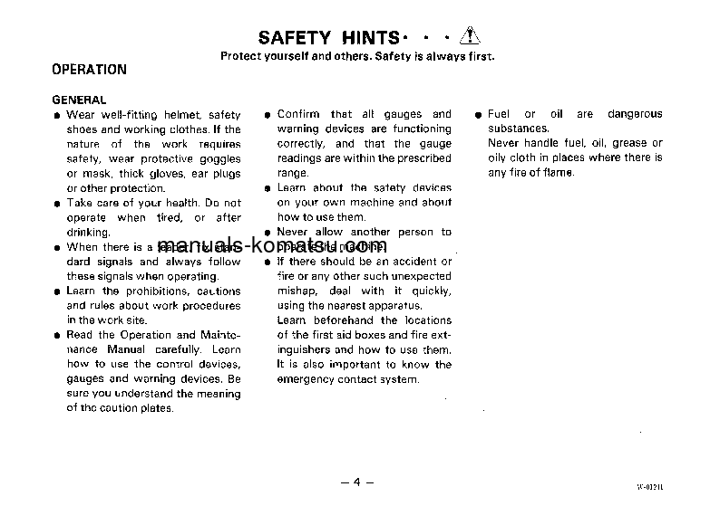 Protected: WA300-1(JPN)-C SPEC S/N 10001-UP Operation manual (English)