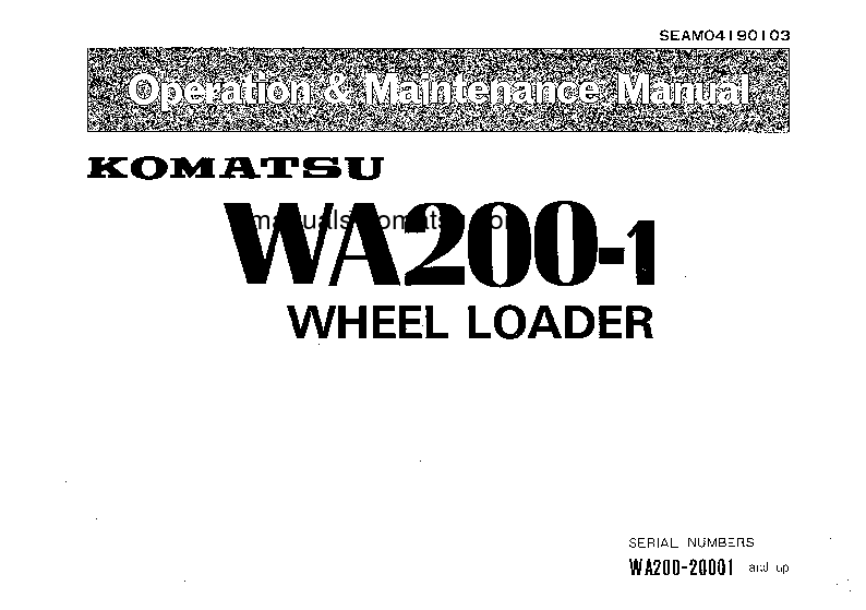 WA200-1(JPN) S/N 20001-UP Operation manual (English)