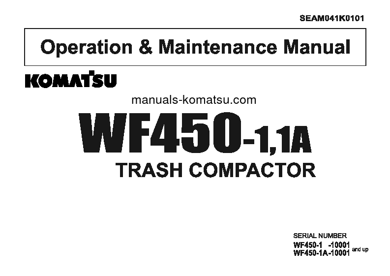 WF450T-1(JPN) S/N 10001-UP Operation manual (English)