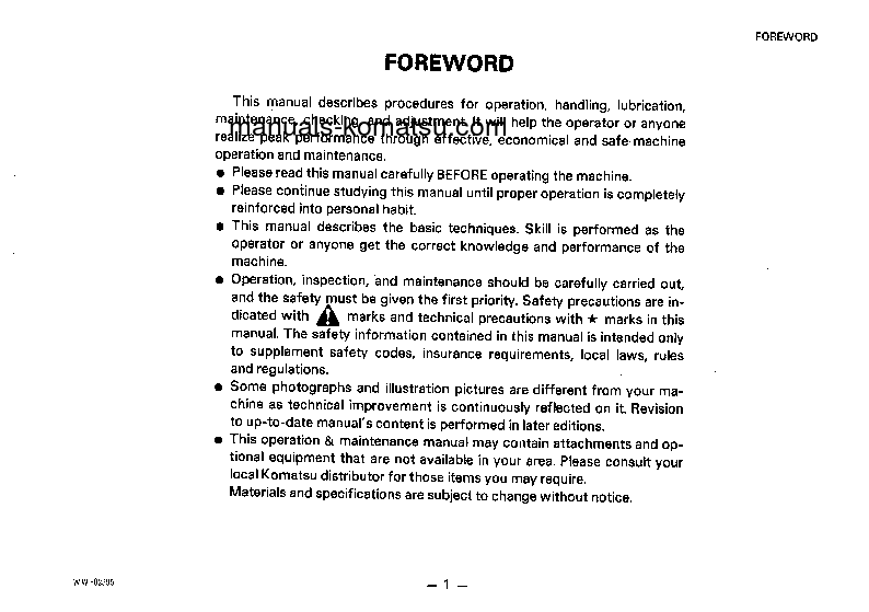 Protected: WA470-1(JPN) S/N 20001-UP Operation manual (English)