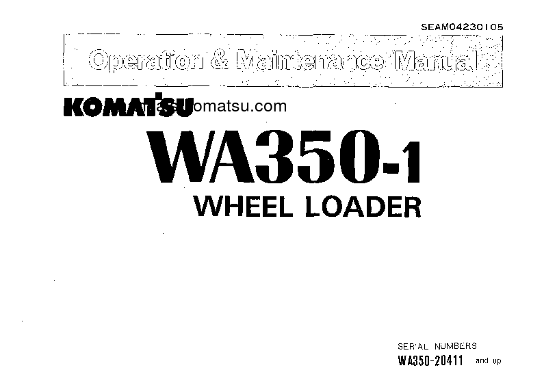 WA350-1(JPN) S/N 20411-UP Operation manual (English)