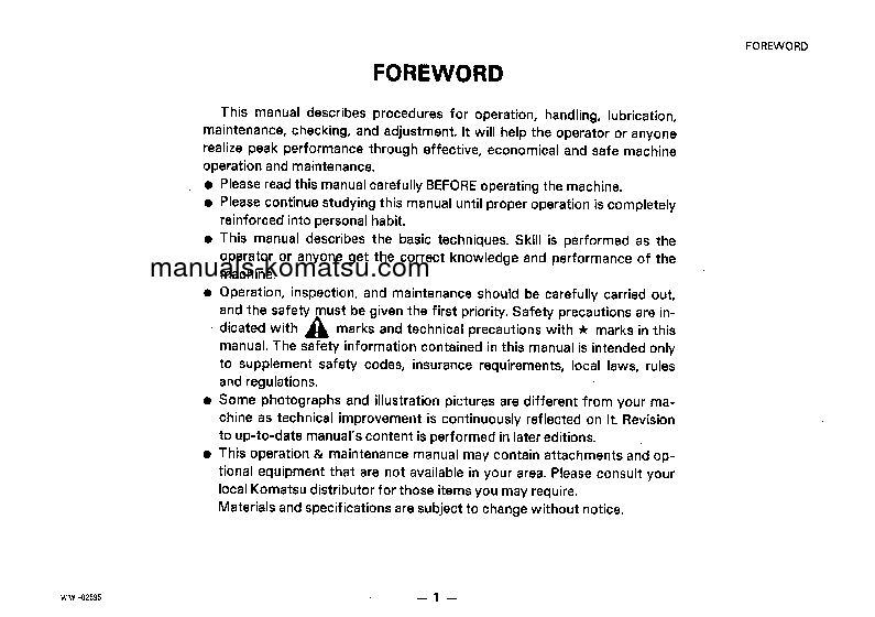 Protected: WA350-1(JPN) S/N 20411-UP Operation manual (English)