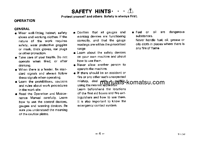 Protected: WA450-1(JPN)-C SPEC S/N 10001-UP Operation manual (English)