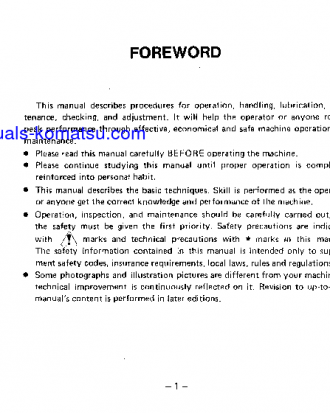 HD325-5(JPN) S/N 2001-2263 Operation manual (English)