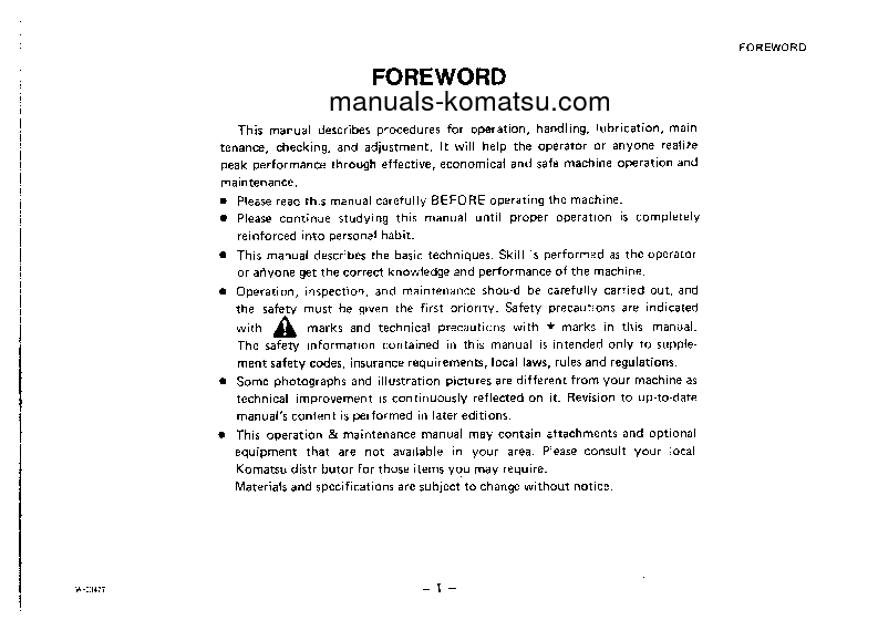 Protected: HD325-5(JPN) S/N 2441-UP Operation manual (English)