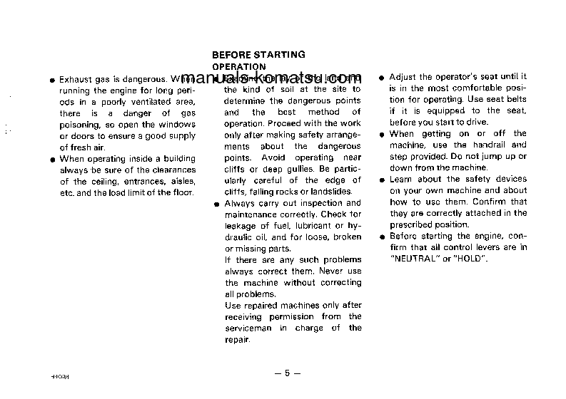 Protected: HD785-2(JPN) S/N 1501-UP Operation manual (English)