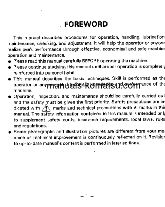 HD785-2(JPN)--40C DEGREE S/N 9501-UP Operation manual (English)
