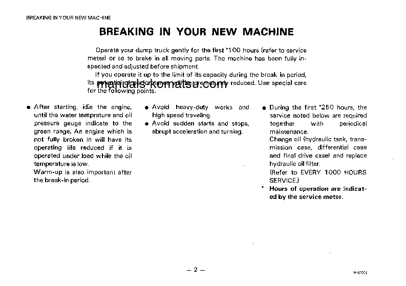 Protected: HD785-2(JPN)–40C DEGREE S/N 9501-UP Operation manual (English)