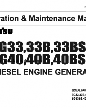 EG33-1(JPN) S/N 4001-UP Operation manual (English)