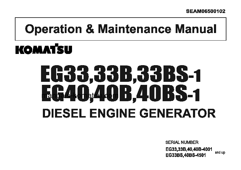 EG40-1(JPN) S/N 4001-UP Operation manual (English)