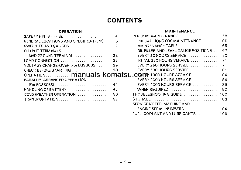 Protected: EG300-5(JPN) S/N 5001-UP Operation manual (English)