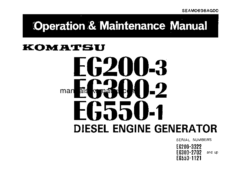 EG200-3(JPN) S/N 3322-UP Operation manual (English)