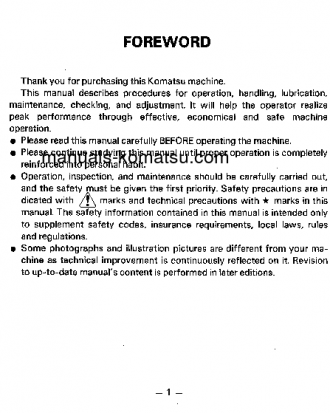 EG1100-1(JPN) S/N 1002-UP Operation manual (English)