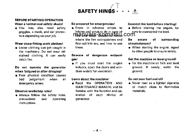 Protected: EG1100-1(JPN) S/N 1002-UP Operation manual (English)
