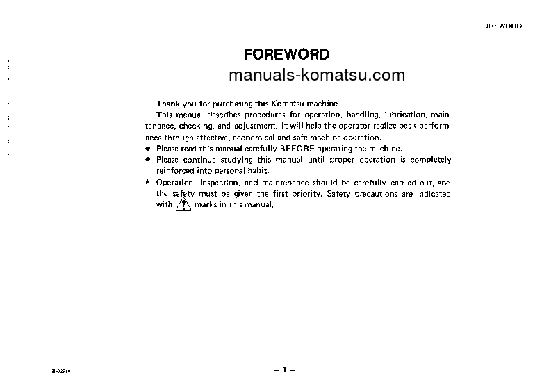 Protected: D20PL-5(JPN) S/N 50001-UP Operation manual (English)