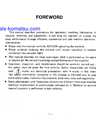 D21A-5(JPN) S/N 50002-UP Operation manual (English)