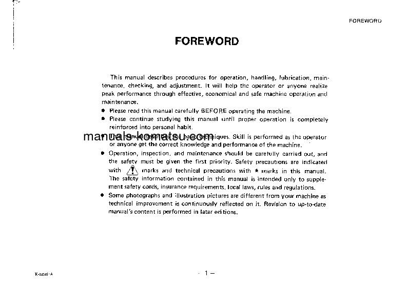 Protected: D21A-5(JPN) S/N 50002-UP Operation manual (English)