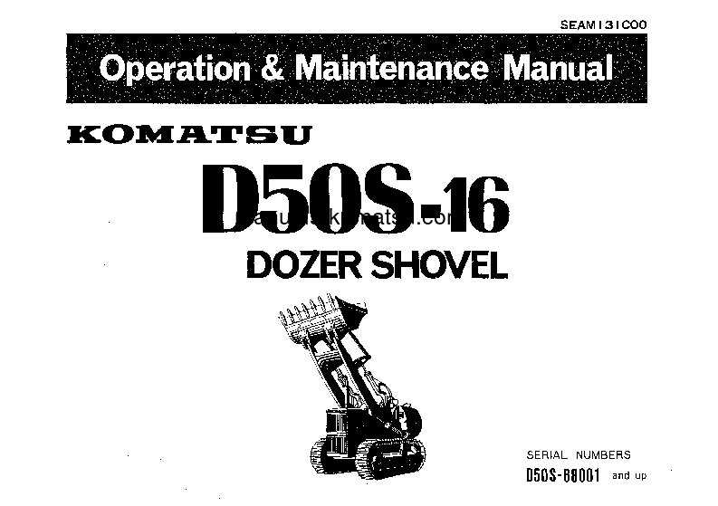 D50S-16(JPN) S/N 68001-UP Operation manual (English)